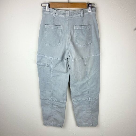 Anthropologie Cargo Straight Leg Crop Pant - Light Gray - Picture 5 of 7